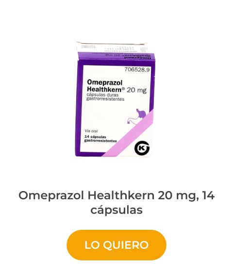 Omeprazol Healthkern 20 mg, 14 cápsulas para el ardor de estomago
