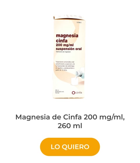 Magnesia de Cinfa 200 mg/ml, 260 ml para el ardor de estomago 