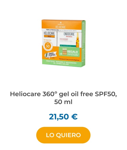 oferta pack solar facial Heliocare 360º gel oil free SPF50, 50 ml