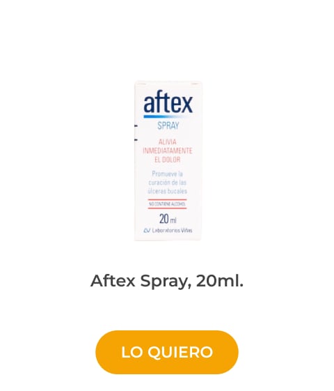 Spray de aftex para aliviar los isntomas de las llagas