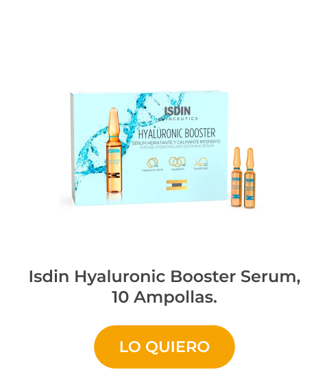 serum piel mixta sensible Isdin Hyaluronic Booster Serum, 10 Ampollas.