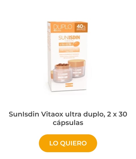 acelera el bronceado con SunIsdin Vitaox ultra duplo, 2 x 30 cápsulas