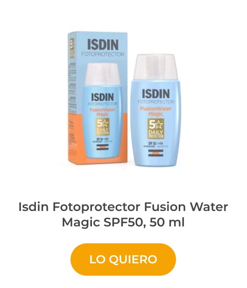foto proteccion piel mixta sensible Isdin Fotoprotector Fusion Water Magic SPF50, 50 ml