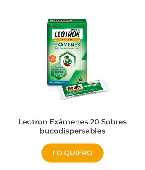 pastillas para estudiar mejor Leotron Exámenes 20 Sobres bucodispersables