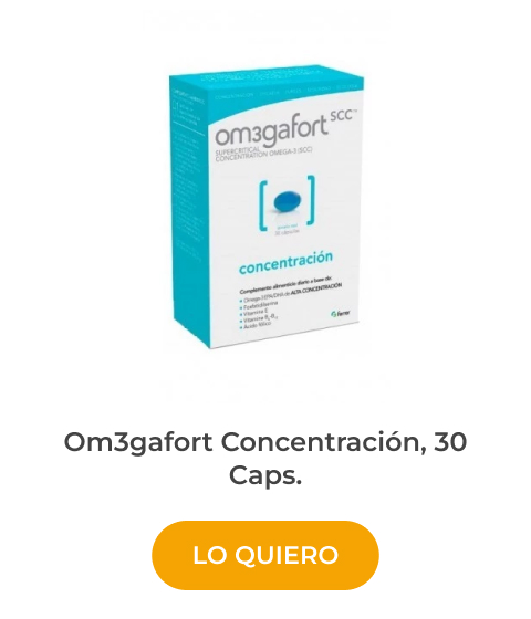 Om3gafort Concentración, 30 Caps. pastillas para estudiar mejor